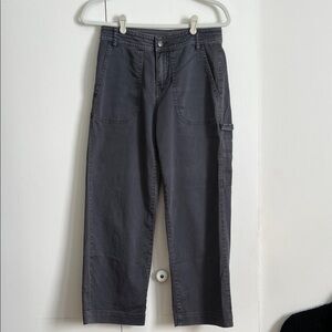 Prana Women’s Charcoal Wide Leg Cargo-Carpenters Pants